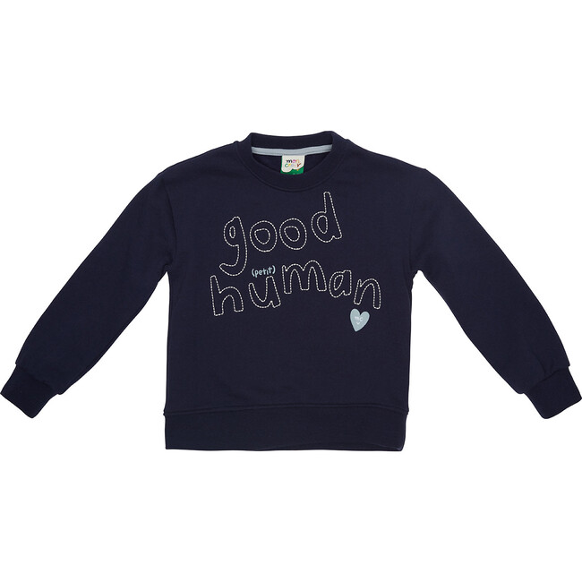 Good Human Adult Sweatshirt, Navy - Sweatshirts - 1