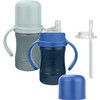 Sprout Ware® Sip & Straw Cup Made From Plants, Grey & Navy - Sippy Cups - 1 - thumbnail