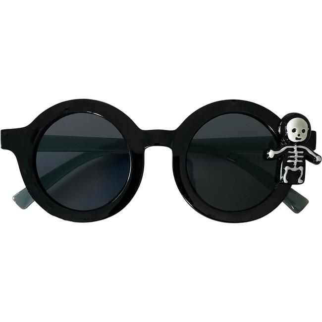 Boy Skeleton Alina Round Sunglasses, Black - Sunglasses - 1