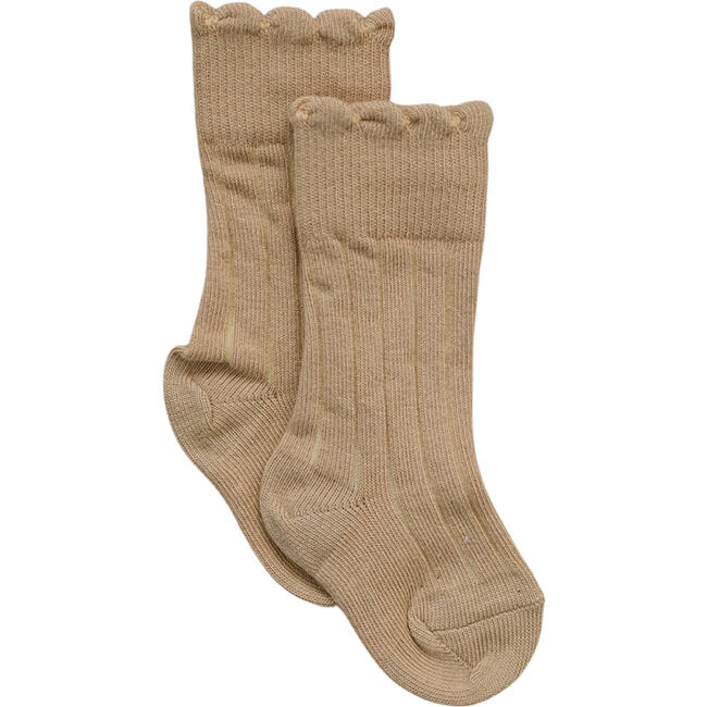 Olivia Knee High Sock, Tan - Socks - 1