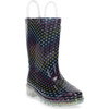 Rainbow Dot Lighted PVC Rain Boot, Navy - Rain Boots - 2