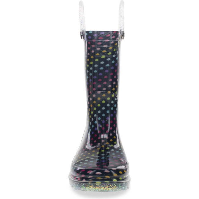 Rainbow Dot Lighted PVC Rain Boot, Navy - Rain Boots - 3