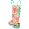 Tie Dye Hearts Lighted PVC Rain Boot, Aqua - Rain Boots - 8 - thumbnail