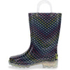 Rainbow Dot Lighted PVC Rain Boot, Navy - Rain Boots - 4