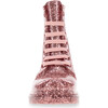 Glitter PVC Combat Rain Boot, Rose Gold - Rain Boots - 3
