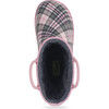Precious Plaid Rain Boot, Pink - Rain Boots - 7