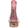 Glitter PVC Combat Rain Boot, Rose Gold - Rain Boots - 5