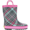 Cozy Plaid Mini Thread Loop Rain Boot, Gray - Rain Boots - 1 - thumbnail