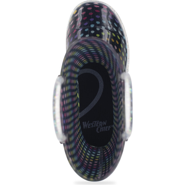 Rainbow Dot Lighted PVC Rain Boot, Navy - Rain Boots - 7