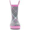 Cozy Plaid Mini Thread Loop Rain Boot, Gray - Rain Boots - 3