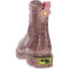 Glitter PVC Combat Rain Boot, Rose Gold - Rain Boots - 8