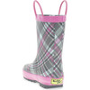 Cozy Plaid Mini Thread Loop Rain Boot, Gray - Rain Boots - 8