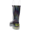 Rainbow Dot Lighted PVC Rain Boot, Navy - Rain Boots - 8