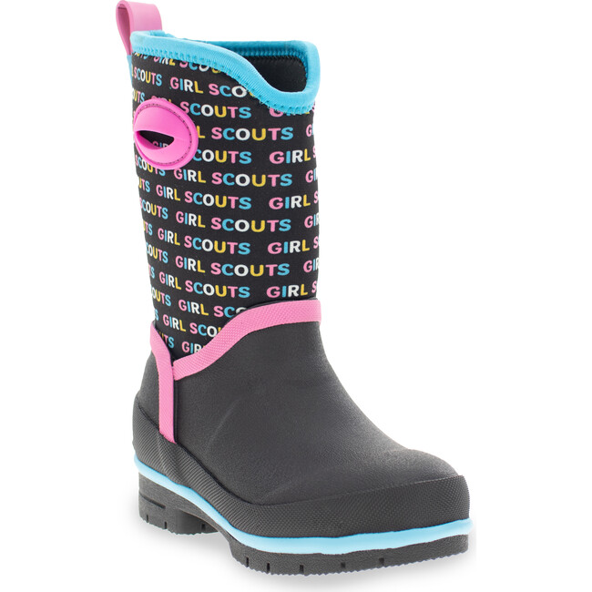 Neon Girl Scout Neoprene Rain Boot, Black