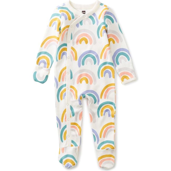 Footed Baby Romper, Painted Rainbow