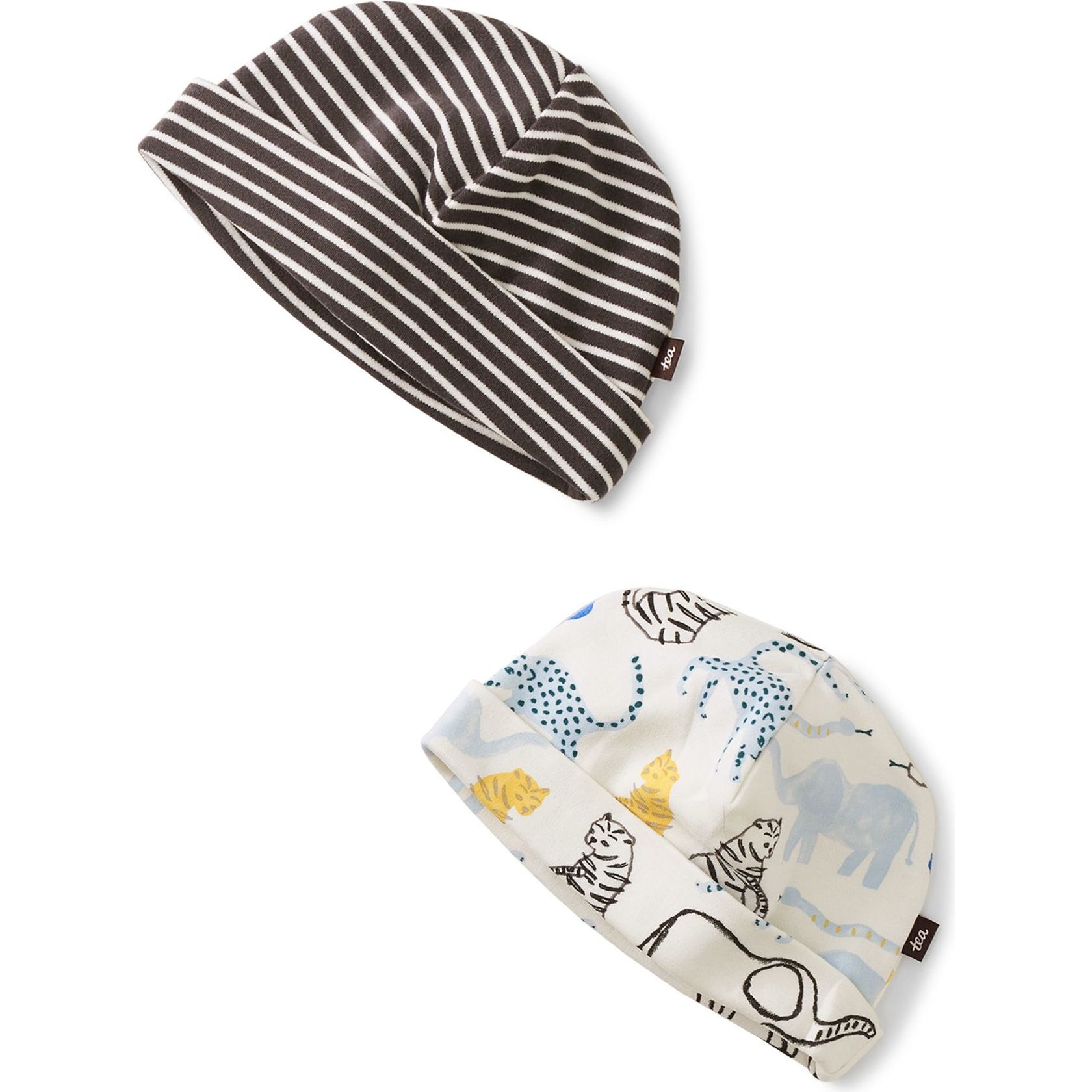 Baby Hat Two-Pack, Printed Jungle Animals - Hats - 1