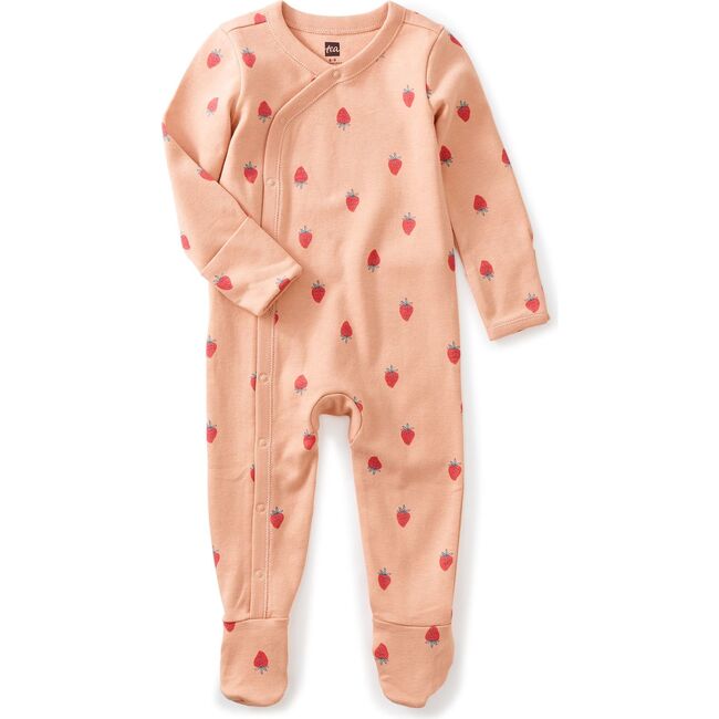 Footed Baby Romper, Little Strawberries