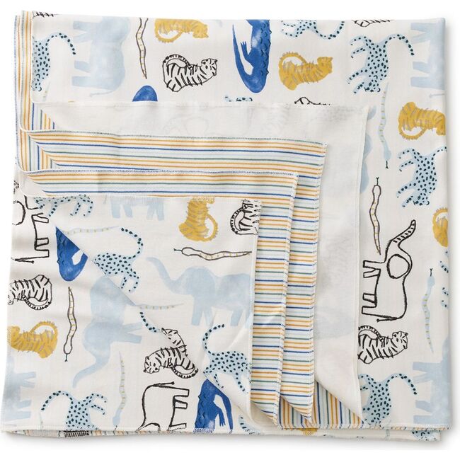 Receiving Blanket Two-Pack, Printed Jungle Animals - Blankets - 1