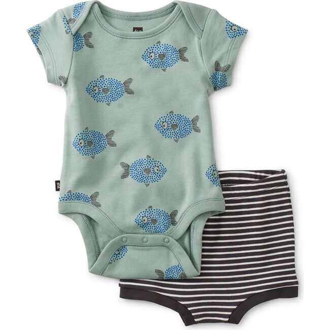 Baby Bodysuit Outfit, Spotted Fish - Bodysuits - 1