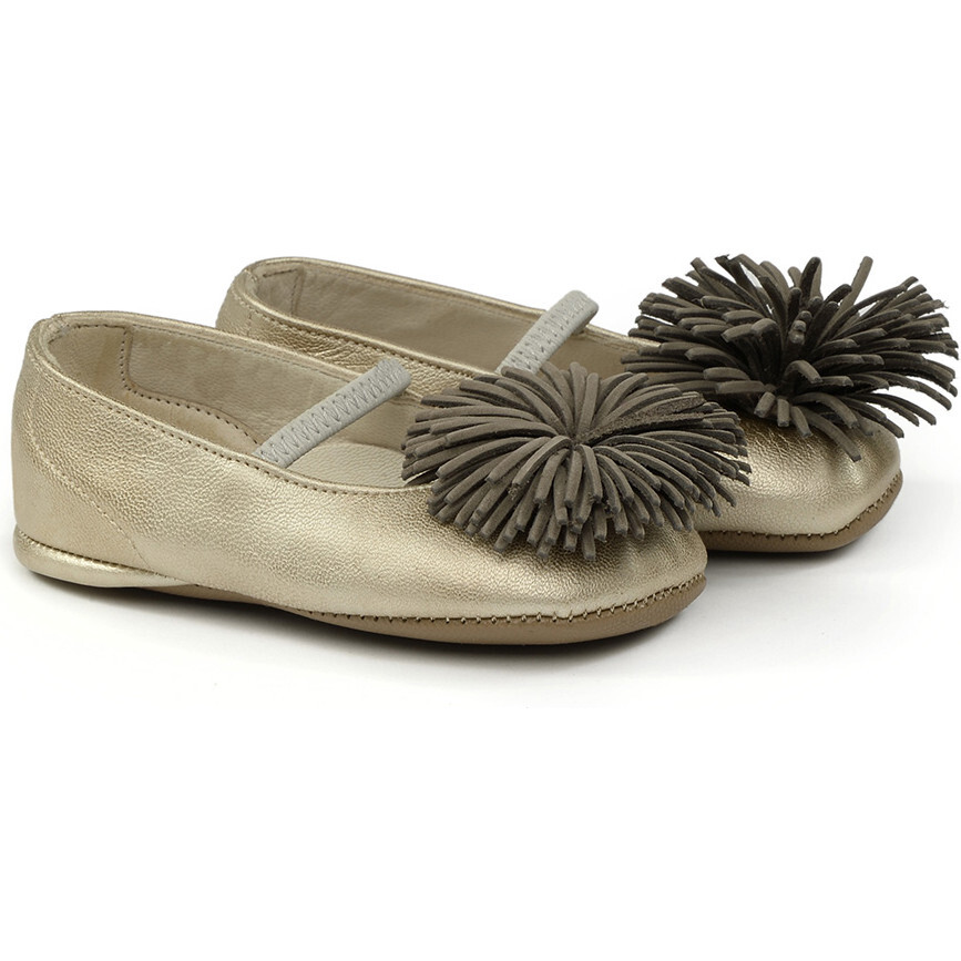 Elastic Band Slippers, Gold - Slippers - 1