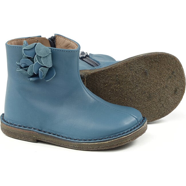 Side-Zip Ankle Boots, Petrol Blue - Booties - 2