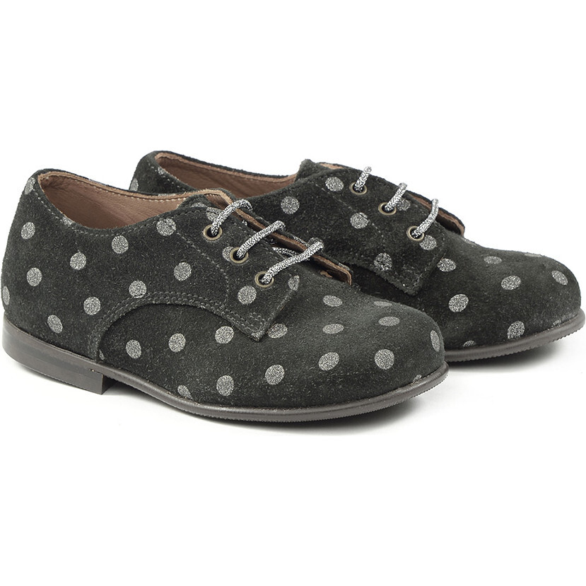 Lace-Up Shoes, Pois Black - Lace-Ups - 1