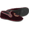 Velvet Slippers, Burgundy - Slippers - 2