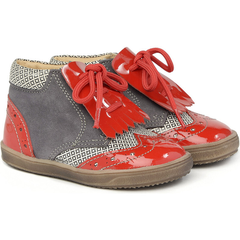 Lace-Up Shoes, Red - Lace-Ups - 1