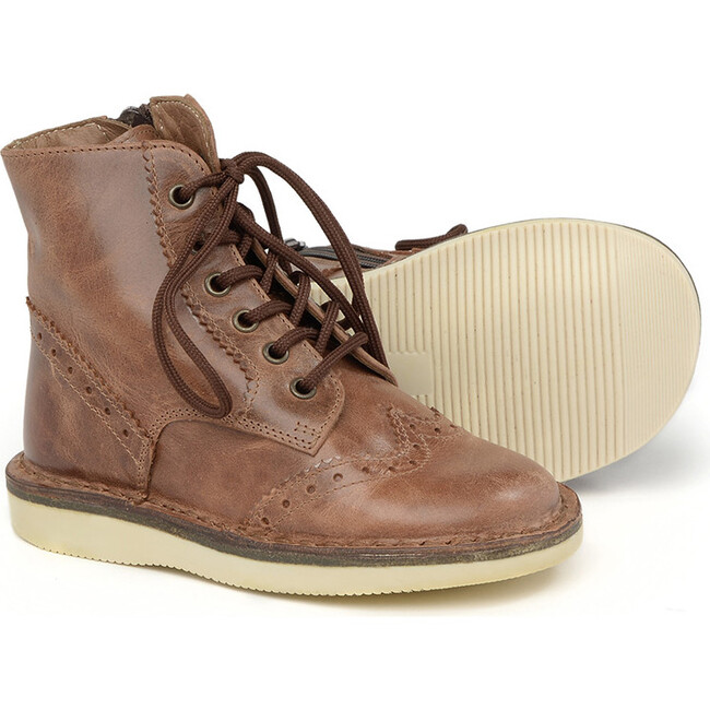 Lace-Up Ankle Boots, Brown