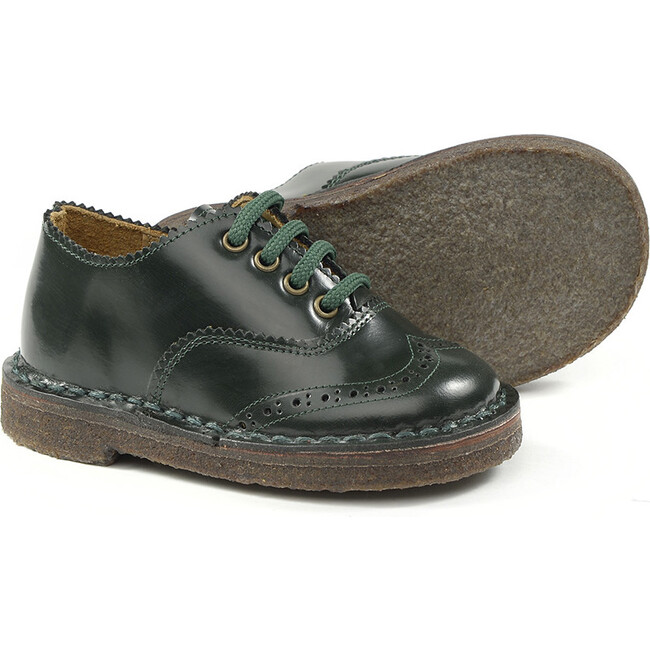 Lace-Up Shoes, Dark Green - Lace-Ups - 2