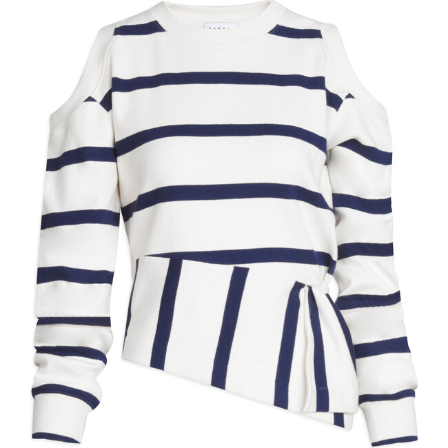 Women's Mabel Top, Cream/Maritime Blue - Sweaters - 1