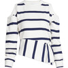 Women's Mabel Top, Cream/Maritime Blue - Sweaters - 1 - thumbnail