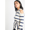 Women's Mabel Top, Cream/Maritime Blue - Sweaters - 3