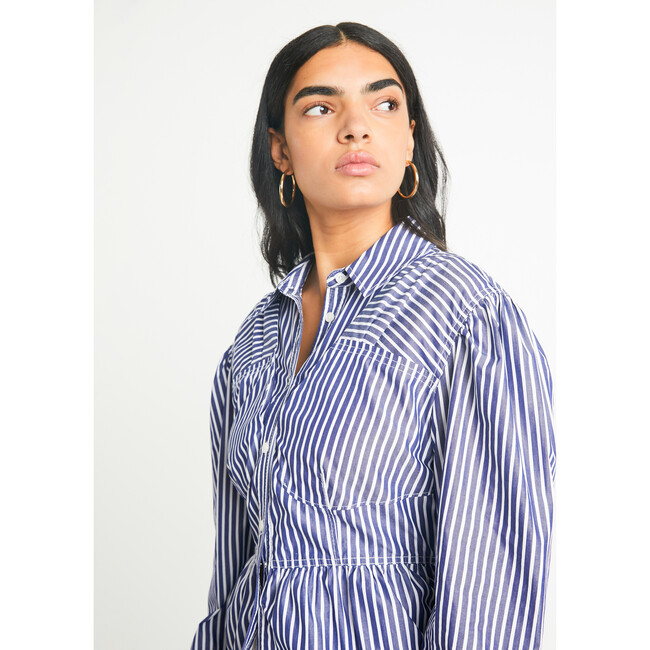 Women's Jodi Top, Maritime Blue/White - Blouses - 3