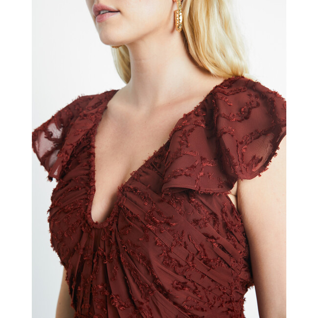 Women's Leonie Gown, Deep Brandy - Dresses - 3