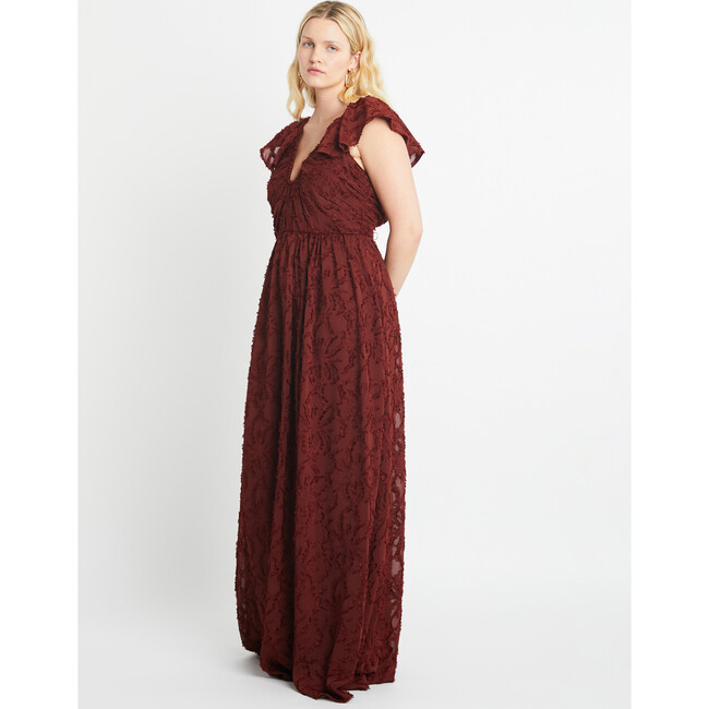 Women's Leonie Gown, Deep Brandy - Dresses - 5