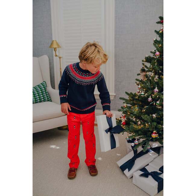Navy Fair Isle Sweater, Navy - Sweaters - 3