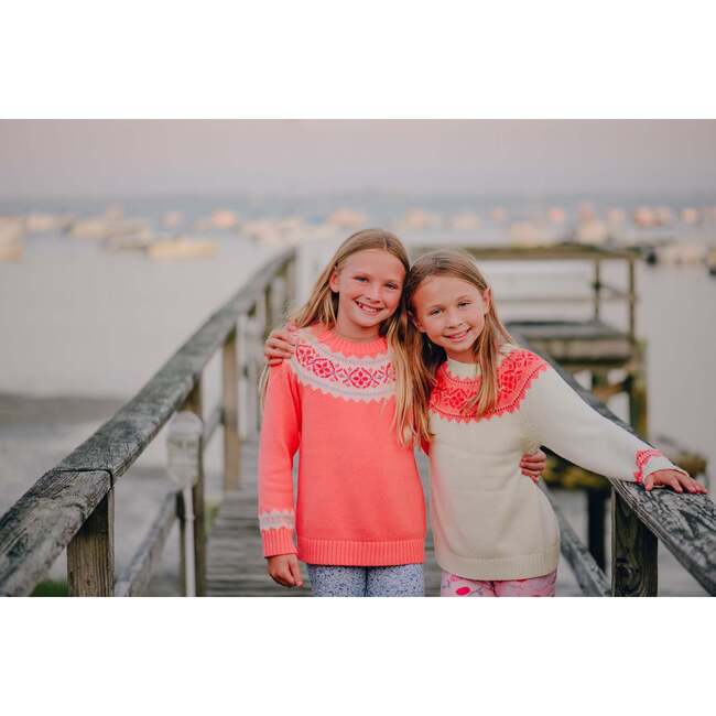 Cream Fair Isle Sweater, Cream - Sweaters - 4