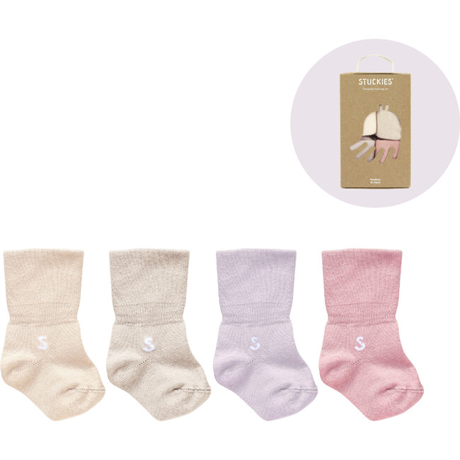 4-Pack Newborn Socks, Blossom