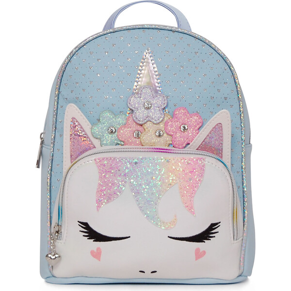 Flower Crown Miss Gwen Unicorn Perforated Backpack, Light Blue - OMG ...