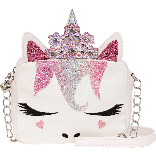 Flower Crown Miss Gwen Unicorn Crossbody, White - Bags - 1