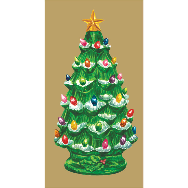 Vintage Christmas Tree Guest Napkin, Multi