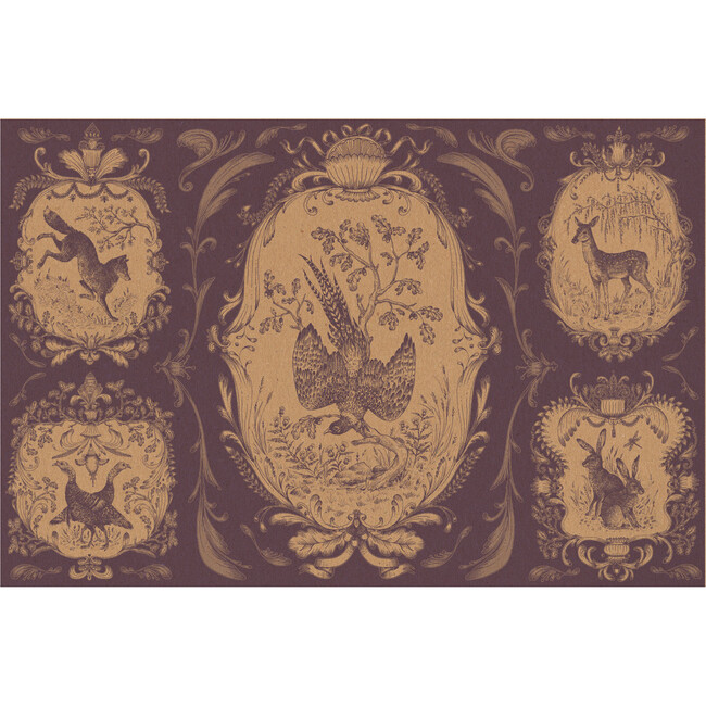 Fable Toile Placemat, Purple And Tan