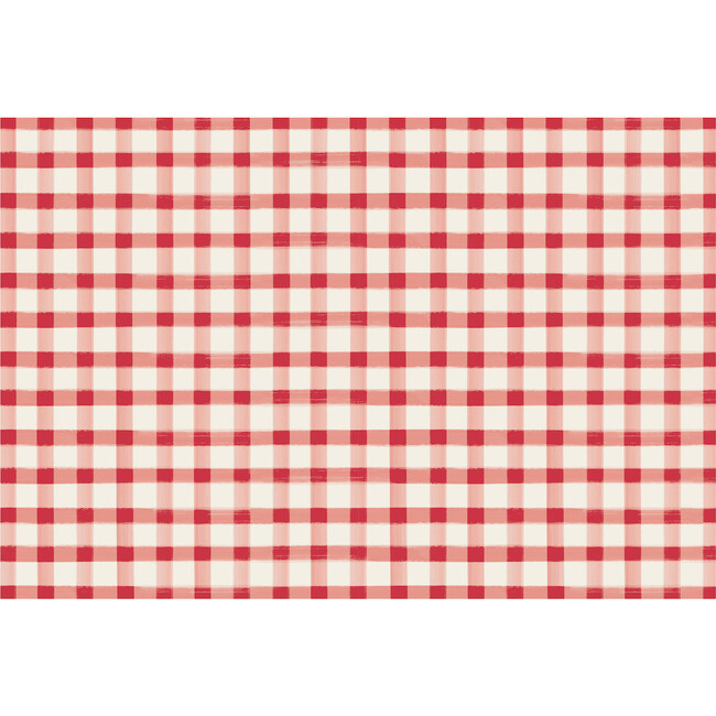 Red Painted Check, Red And White - Tabletop - 1