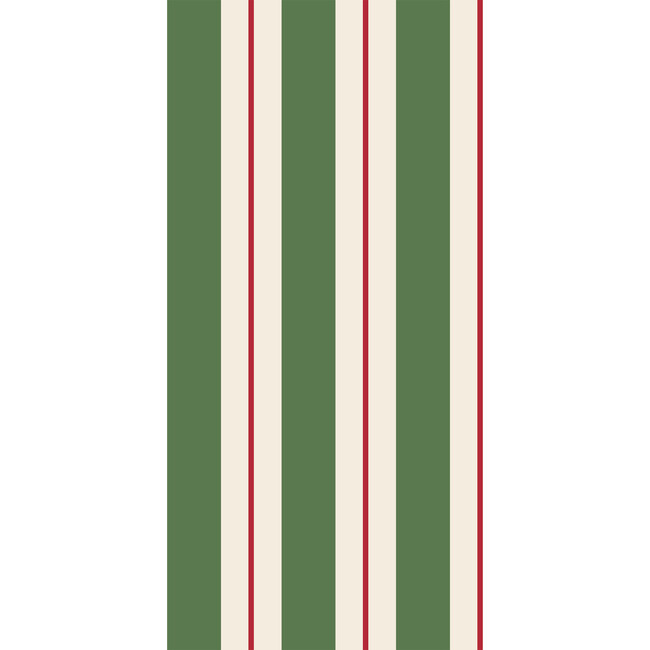 Green & Red Awning Stripe Guest Napkin, Multi