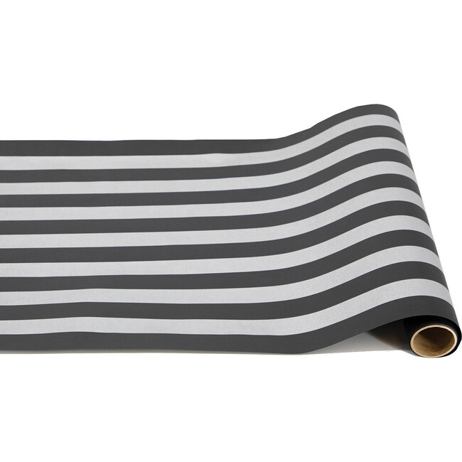 Chalkboard Silver Classic Stripe Runner, Black And Silver