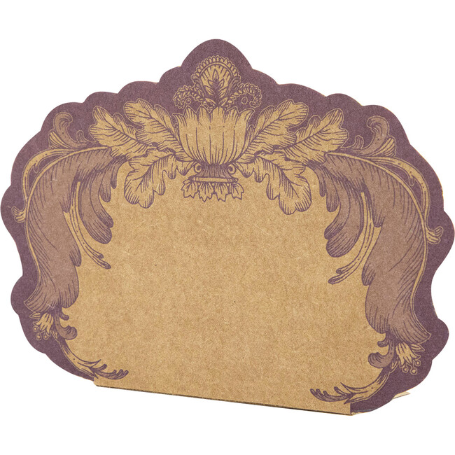 Fable Toile Place Card, Purple And Tan