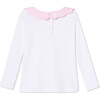 Long Sleeve Julia Top with Oxford, Bright White with Pinkesque Collar - Shirts - 2 - thumbnail