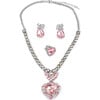 Great Pretenders The Marilyn, Pink and Silver, 4pc Necklace, Ring, and Clip On Earrings Set - Costumes - 1 - thumbnail