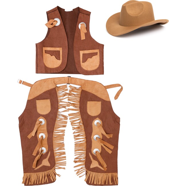 Cowboy Vest, Chaps, and Hat Bundle, Size 5-6